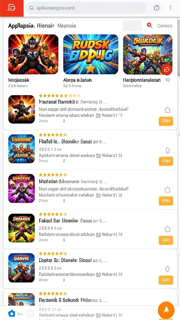 Berbagai permainan menarik yang bisa dipilih.