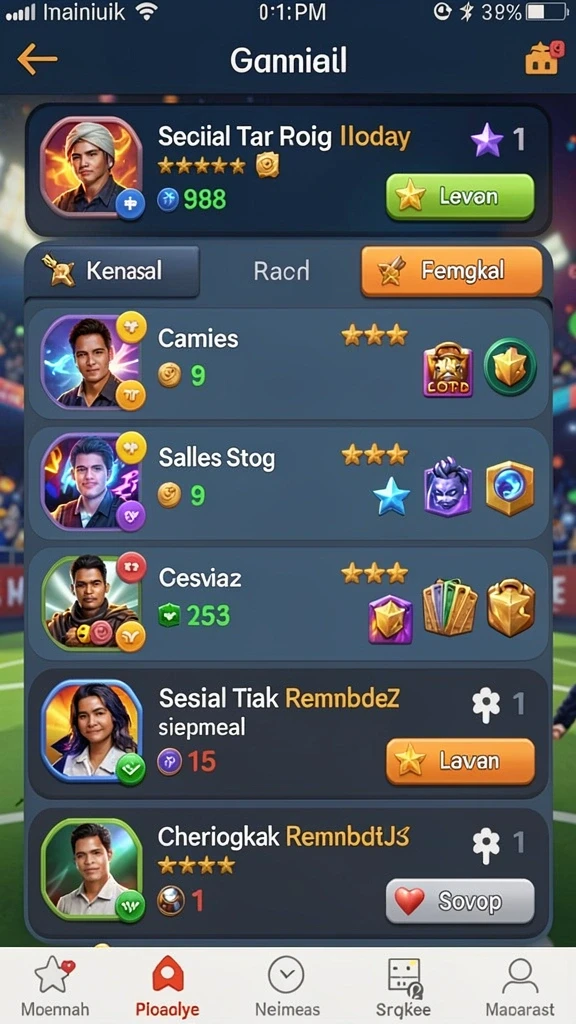 Tampilan menu awal dengan desain yang menarik.