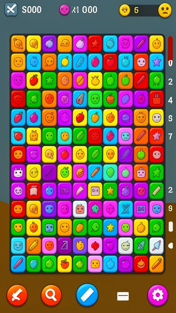 Tampilan karakter dan item dalam game yang berwarna-warni.