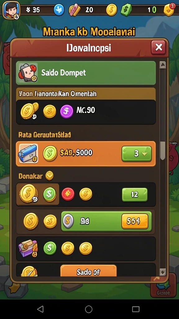 Tangkapan layar menunjukkan beragam mini-games yang tersedia.